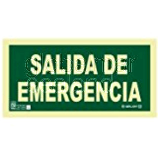 SEÑAL SALIDA DE EMERGENCIA 30X15 ADHESIVA